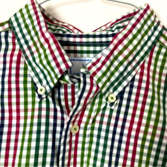 Southern Tide Shirt Button Down Collar Long Sleeve Plaid Breast pocket Red Green - Picture 3 of 9